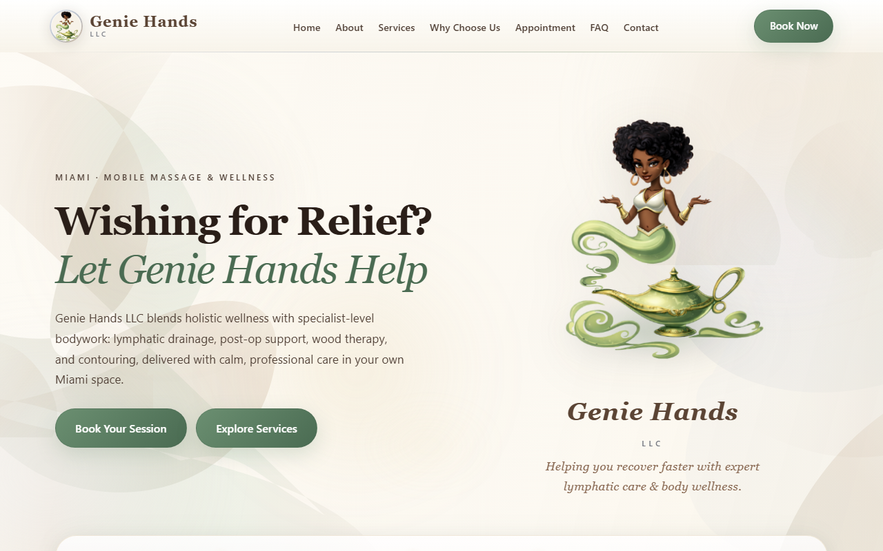Genie Hands LLC homepage